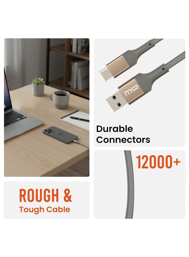 آیمی كابل شحن سريع من نوع USB إلى Type-C بقوة 3 أمبير، وطول 1.2 متر - كابل بيانات من النايلون المضفر، سرعة نقل عالية تصل إلى 480 ميجابت في الثانية، موصلات متينة من سبائك الألومنيوم، سلك مرن مقاوم للتشابك للهواتف الذكية وأجهزة الكمبيوتر المحمولة (IM-DC103) - Image 4